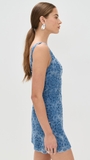Váy ALICE OLIVIA jean 2 dây hoa nổi