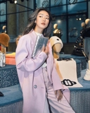 Áo dạ Maje handmade hồng tím