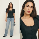 Áo REFORMATION cộc tay cải ren