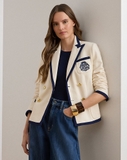 Blazer RALPH LAUREN trắng viền navy
