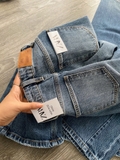 Quần Jean ZARA xanh ống rộng xanh mài