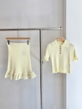 Áo cộc SANDRO vàng ( có set)