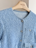 Cardigan MAJE xanh khuy vàng