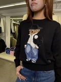 Áo len RALPH LAUREN gấu đen đính hoa