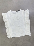 Áo ZARA sát nách trắng ren dập (có set)