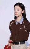 Polo MIUMIU nâu viền trắng