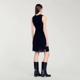 Váy SANDRO sát nách len tua rua