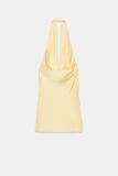 Váy yếm ZARA vàng lụa satin