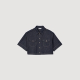 Áo SANDRO jeans viền chỉ vàng ( có set )