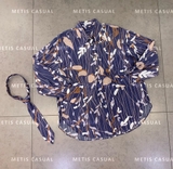 Sơ mi Brunello Cucinelli lụa navy