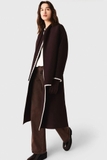 Áo khoác dạ MAJE dáng dài viền áo