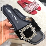 Dép bệt Stuart đen quai đá