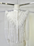 Sơ mi ALICE OLIVIA ren trắng