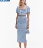 Chân váy SELF PORTRAIT xanh