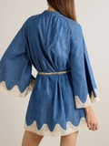 Váy ZIMMERMANN jean xuông cải ren