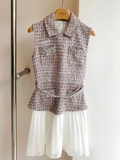Váy SELF PORTRAIT tweed hồng chân trắng