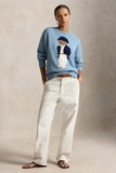 Áo len RALPH LAUREN xanh da trời quần trắng