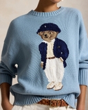 Áo len RALPH LAUREN xanh da trời quần trắng