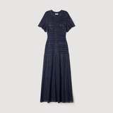 Váy SANDRO navy cộc tay bling