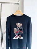 Áo len RALPH đen gấu vest kẻ đeo kính