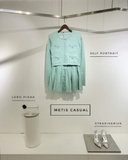 Set len SELF PORTRAIT dạ xanh