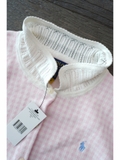 Cardigan RALPH LAUREN kẻ hồng cổ sen