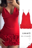 Váy ZARA 2 dây hoa đỏ