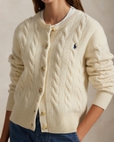 Cardigan RALPH LAUREN vặn thừng khuy sừng 2026
