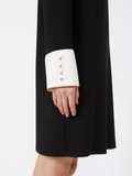 Váy MAX MARA đen cổ sen trắng