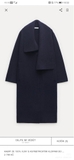 Áo khoác ZARA len navy dáng dài