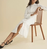 Váy REFORMATION hàng khuy cải ren xếp ly