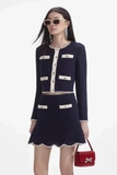 Chân váy SELF PORTRAIT navy viền trắng ( có set )