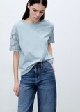 Tshirt MANGO tay ren 2 màu