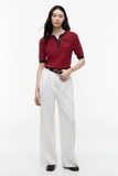 Polo TOMMY đỏ kẻ đen