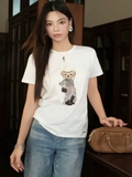Tshirt RALPH LAUREN gấu khuyên tai tag tím