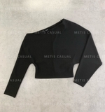 Aó ZARA đen lệch vai