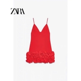 Váy ZARA 2 dây hoa đỏ