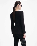 Áo SELF PORTRAIT đen cổ vuông