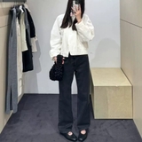 Áo COS trắng dài tay cài khuy