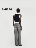 Áo sát nách SANDRO đen viền trắng