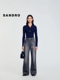 Áo len SANDRO navy cài khuy