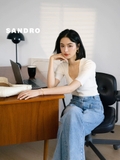 Áo SANDRO khuy dọc tay lỡ