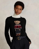 Áo len RALPH LAUREN đen gấu hoạ tiết đỏ
