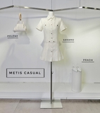 Váy tweed SANDRO chân xếp ly