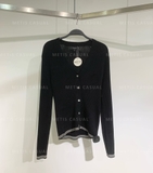 Aó len Theory đen viền trắng gấu áo