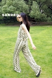 Quần SANDRO len móc xanh