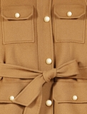 Áo dạ Maje nâu 4 túi kèm belt