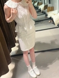 Áo sát nách ZARA cổ sen chun eo