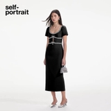 Váy SELF PORTRAIT cổ nơ viền đá 2 màu