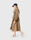 Trendcoat MAJE nâu khuy tròn vàng kèm belt